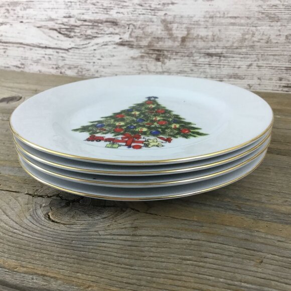 Sea Gull Christmas Heritage China Salad/Dessert Plates 7" Set Of 4 - Picture 11 of 13